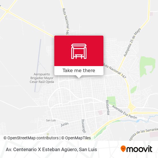 Av. Centenario X Esteban Agüero map