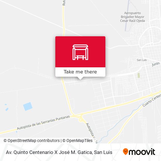Av. Quinto Centenario X José M. Gatica map