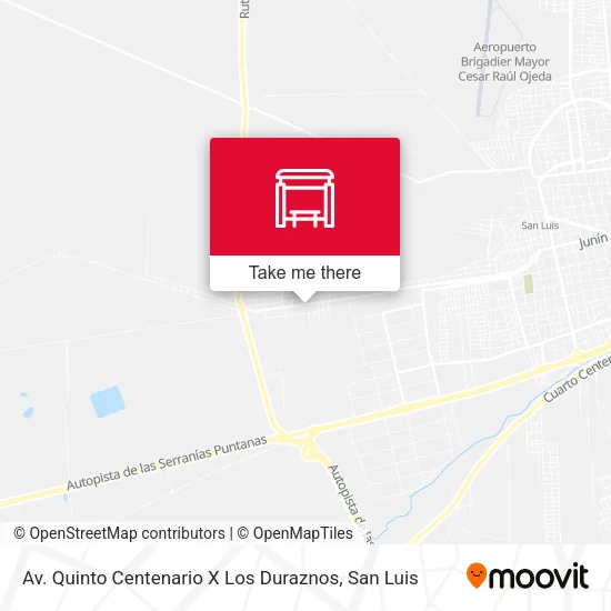 Mapa de Av. Quinto Centenario X Los Duraznos
