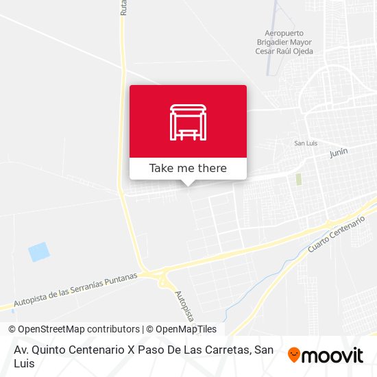 Av. Quinto Centenario X Paso De Las Carretas map