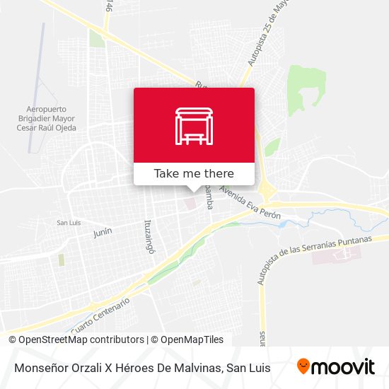 Mapa de Monseñor Orzali X Héroes De Malvinas