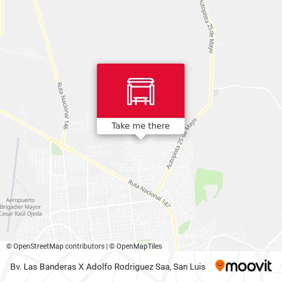 Bv. Las Banderas X Adolfo Rodriguez Saa map