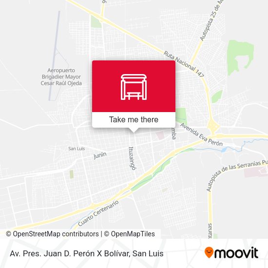 Av. Pres. Juan D. Perón X Bolívar map