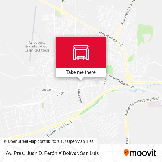 Av. Pres. Juan D. Perón X Bolívar map