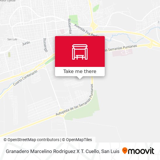 Granadero Marcelino Rodríguez X T. Cuello map