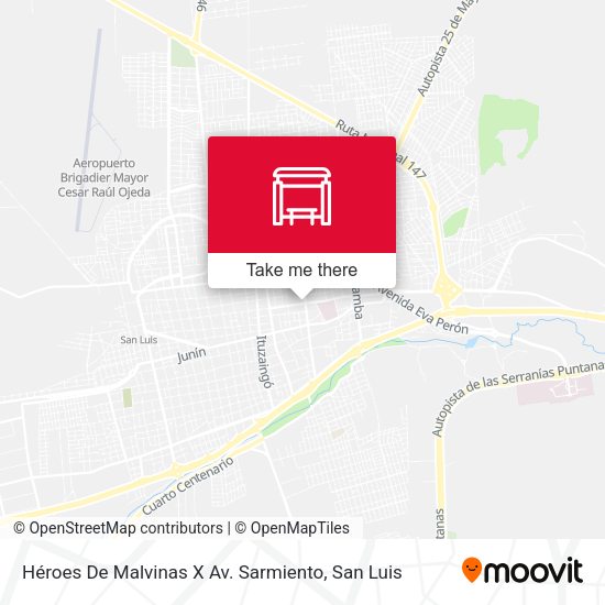 Mapa de Héroes De Malvinas X Av. Sarmiento