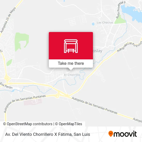 Mapa de Av. Del Viento Chorrillero X Fátima