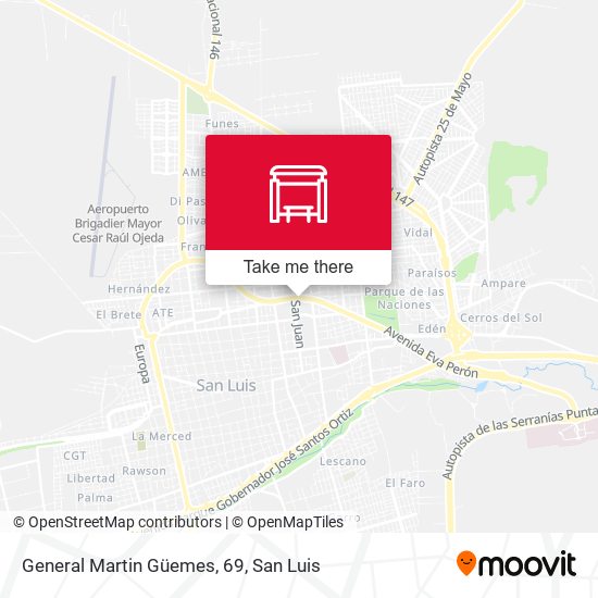 General Martin Güemes, 69 map