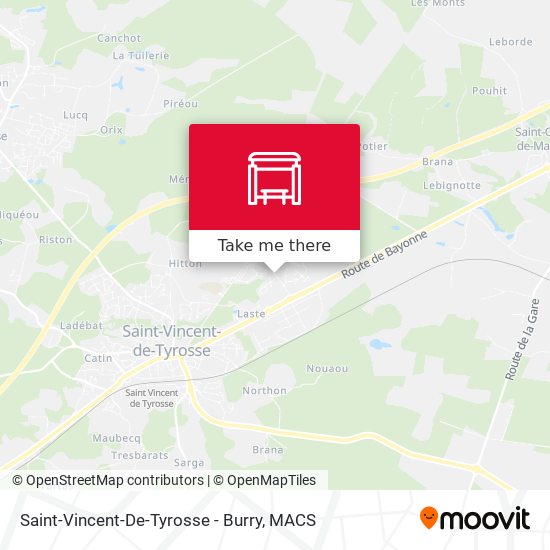 Saint-Vincent-De-Tyrosse - Burry map