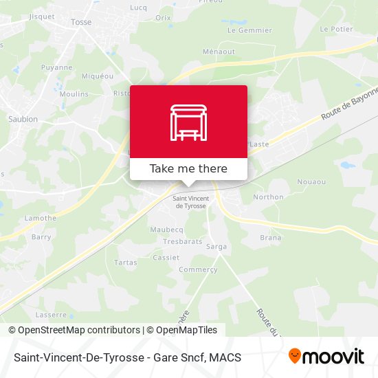 Saint-Vincent-De-Tyrosse - Gare Sncf map