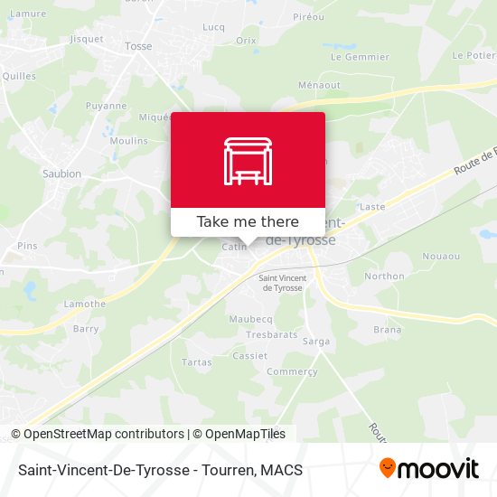 Saint-Vincent-De-Tyrosse - Tourren map