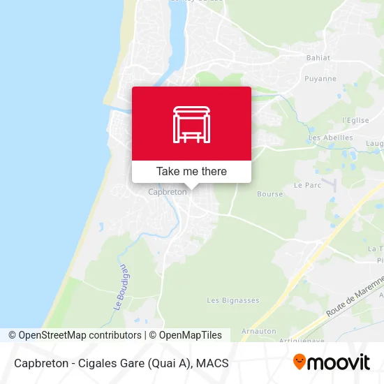 Capbreton - Cigales Gare (Quai A) map