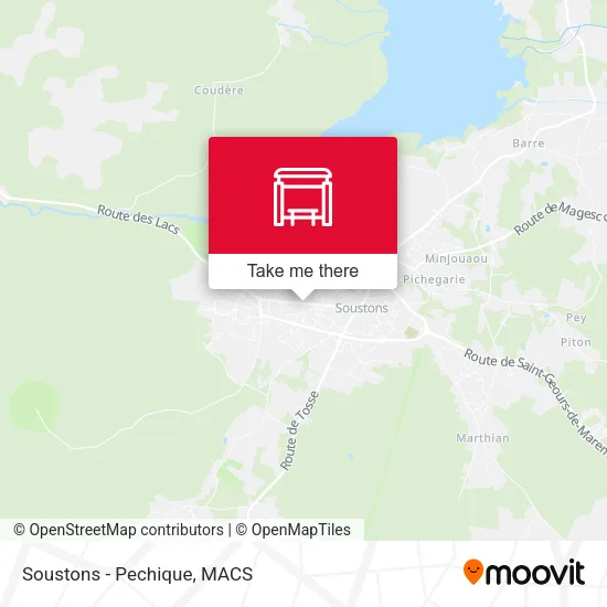 Soustons - Pechique map