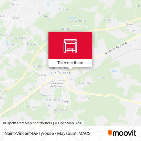 Saint-Vincent-De-Tyrosse - Maysouot map