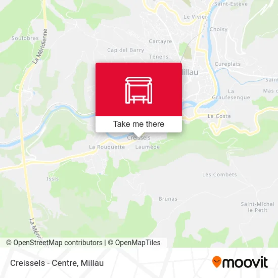 Creissels - Centre map