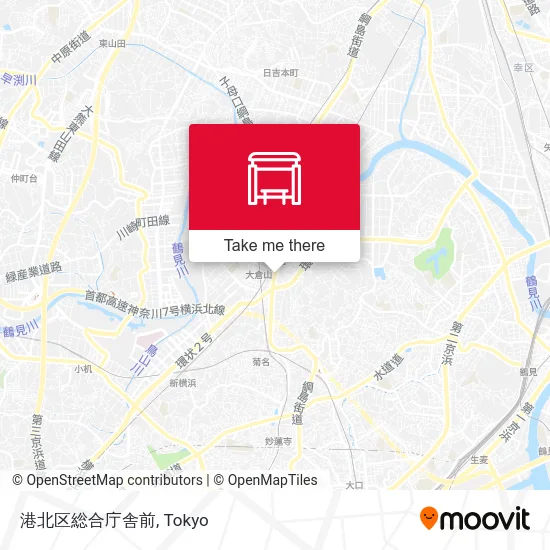 港北区総合庁舎前 map