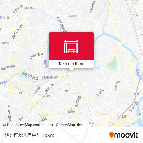 港北区総合庁舎前 map