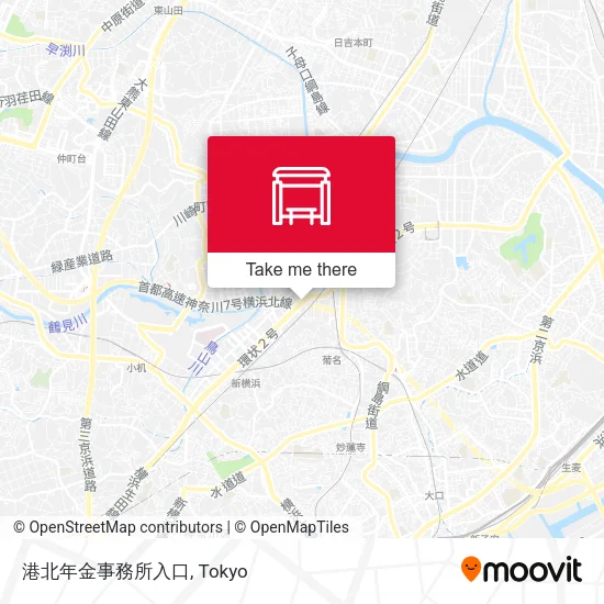 港北年金事務所入口 map