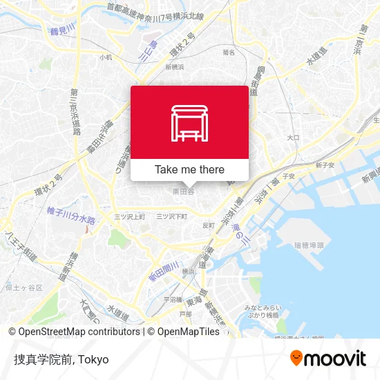 捜真学院前 map