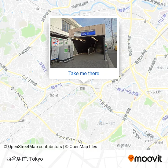 In front of Nishiya Station map