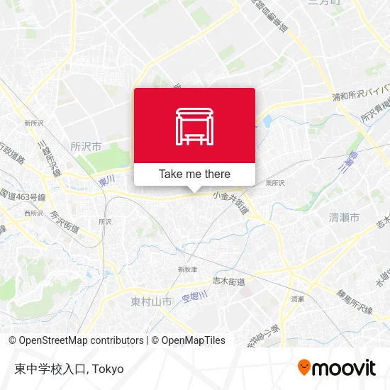 東中学校入口 map