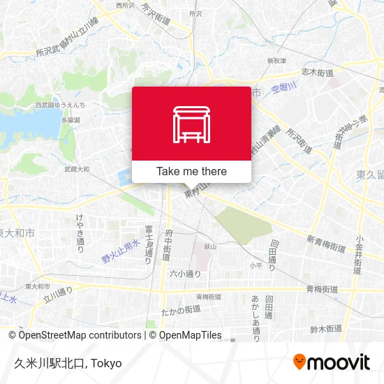 Kumegawa Station North Exit map