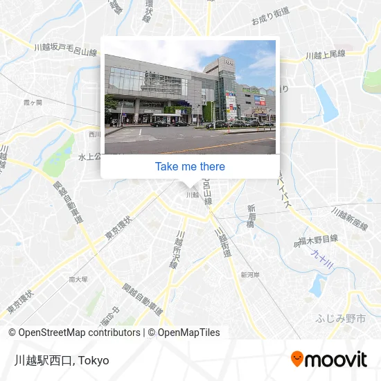 Kawagoe Station West Exit map
