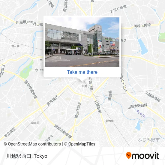Kawagoe Station West Exit map