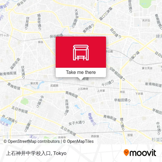 上石神井中学校入口 map