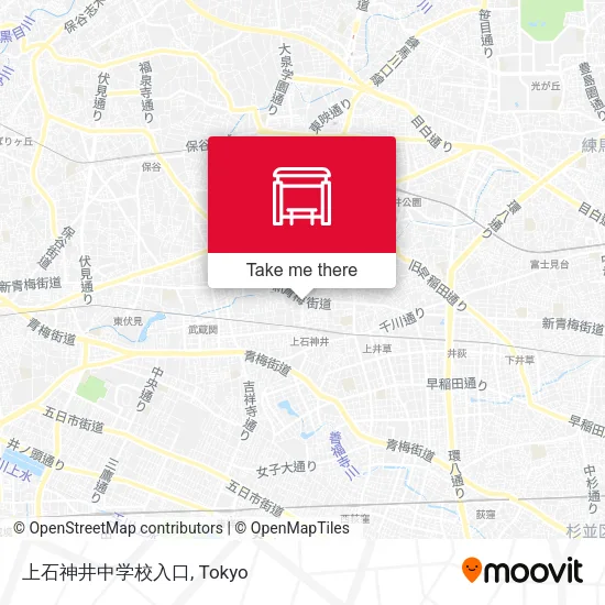 上石神井中学校入口 map