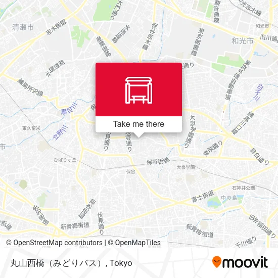 Maruyama West Bridge (Midori Bus) map