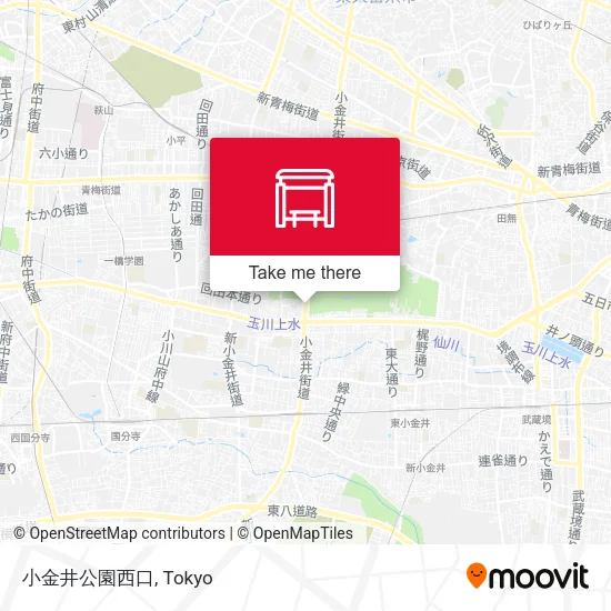 Koganei Park West Exit map