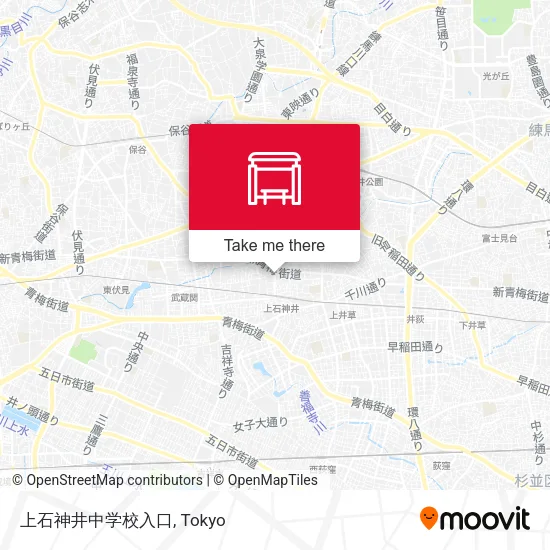 上石神井中学校入口 map