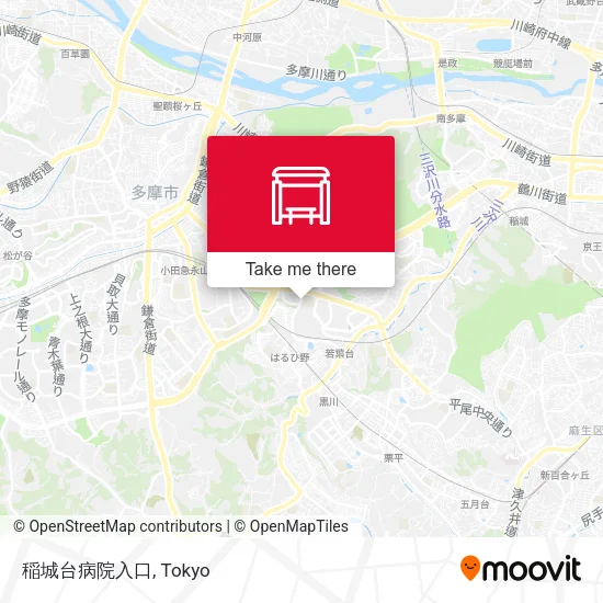 稲城台病院入口 map