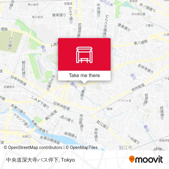 中央道深大寺バス停下 map