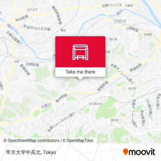 帝京大学中高北 map