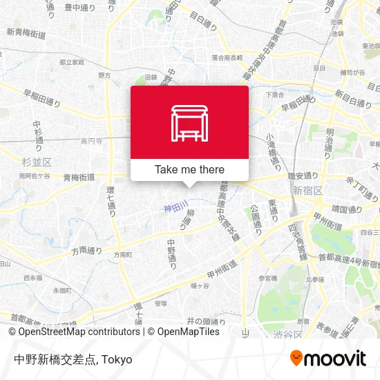 中野新橋交差点 map