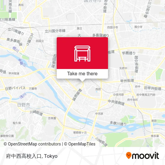 Fuchu West High School Entrance map