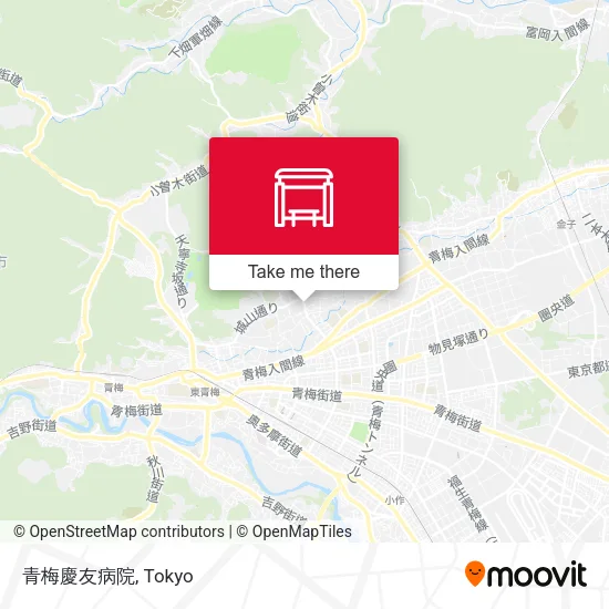青梅慶友病院 map