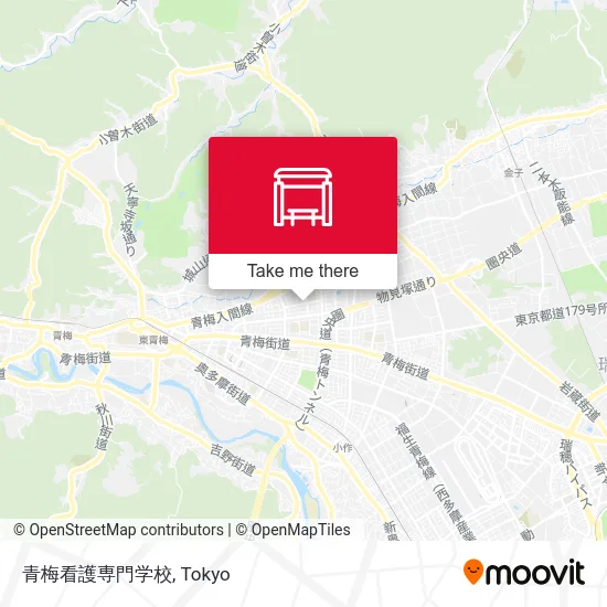 青梅看護専門学校 map