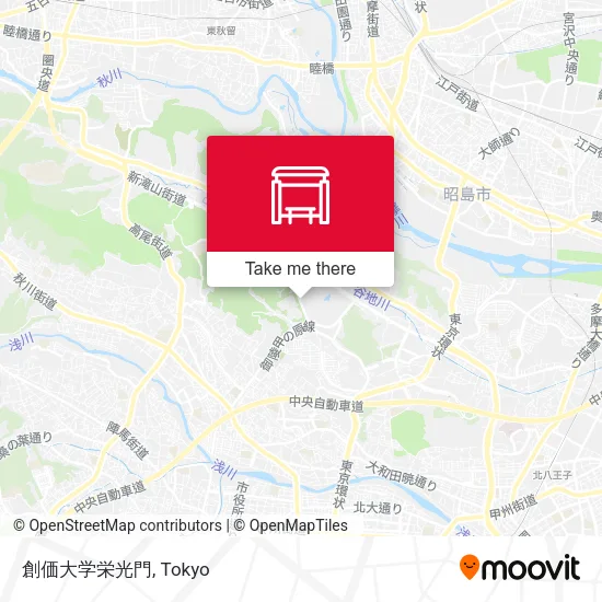 創価大学栄光門 map
