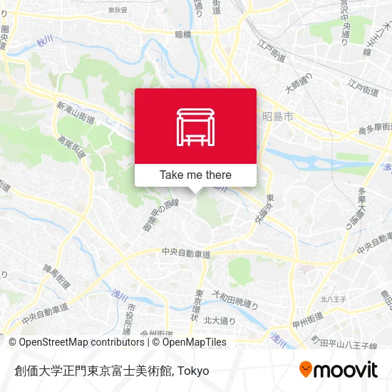 創価大学正門東京富士美術館 map