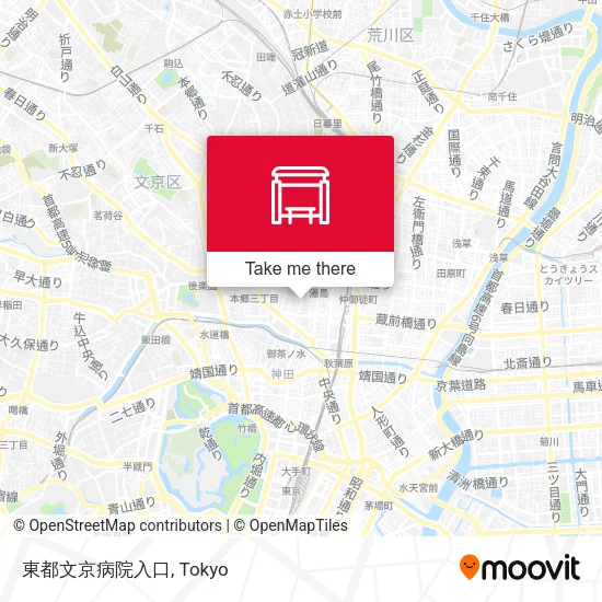 東都文京病院入口 map