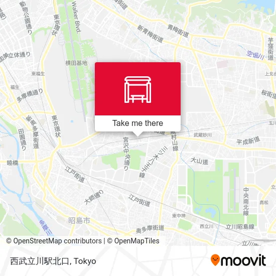 Seibu-Tachikawa Station North Exit map