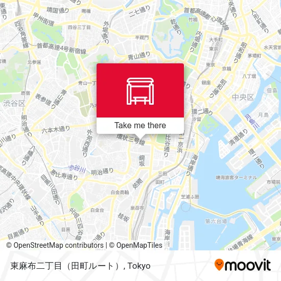 東麻布二丁目（田町ルート） map