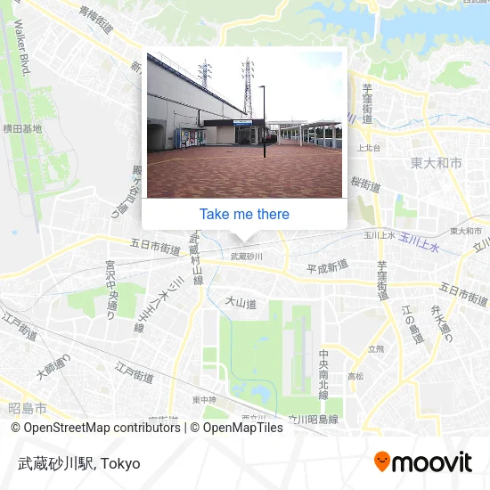 Musashi Sunagawa Station map