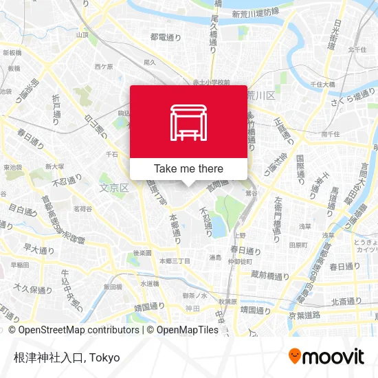 根津神社入口 map