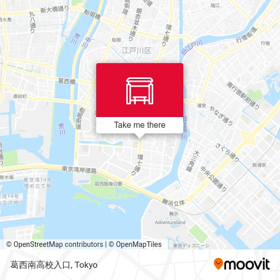 葛西南高校入口 map