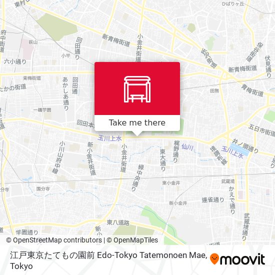 江戸東京たてもの園前 Edo-Tokyo Tatemonoen Mae map