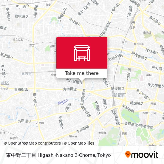 東中野二丁目 Higashi-Nakano 2-Chome map